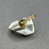 PINK TOURMALINE AND BERYL WITH DIAMONDS PENDANT