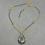 PINK TOURMALINE AND RUTILE PENDANT