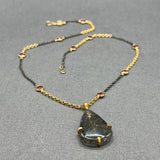 PINK TOURMALINE AND RUTILE PENDANT