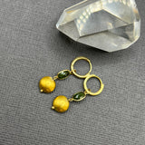 GREEN TOURMALINE MINI HOOP EARRINGS