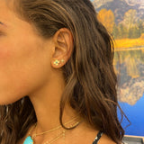FLOWER TURQUOISE STUD EARRINGS