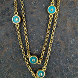 TURQUOISE SUN GOLD NECKLACE