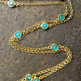 TURQUOISE SUN GOLD NECKLACE