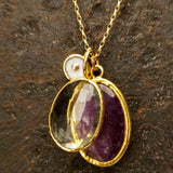 RUBY CITRINE GOLD NECKLACE