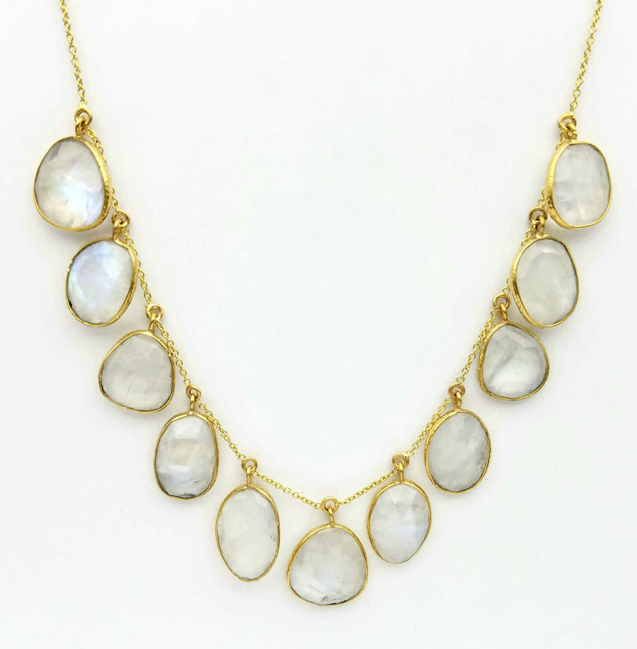 MULTI MOONSTONE GOLD NECKLACE