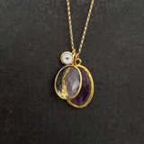 RUBY CITRINE GOLD NECKLACE