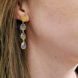POLKI CUT MOONSTONES STUD EARRINGS