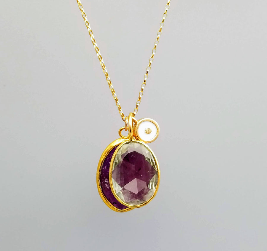 RUBY CITRINE GOLD NECKLACE SONIA TONKIN