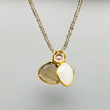 TRIO GEMSTONE BEADED GOLD NECKLACE