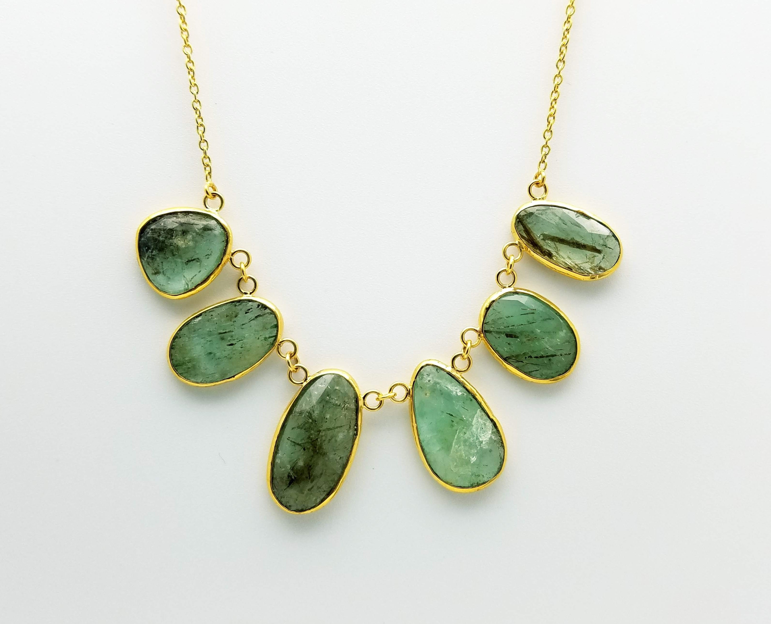 GREEN BERYL GOLD NECKLACE SONIA TONKIN