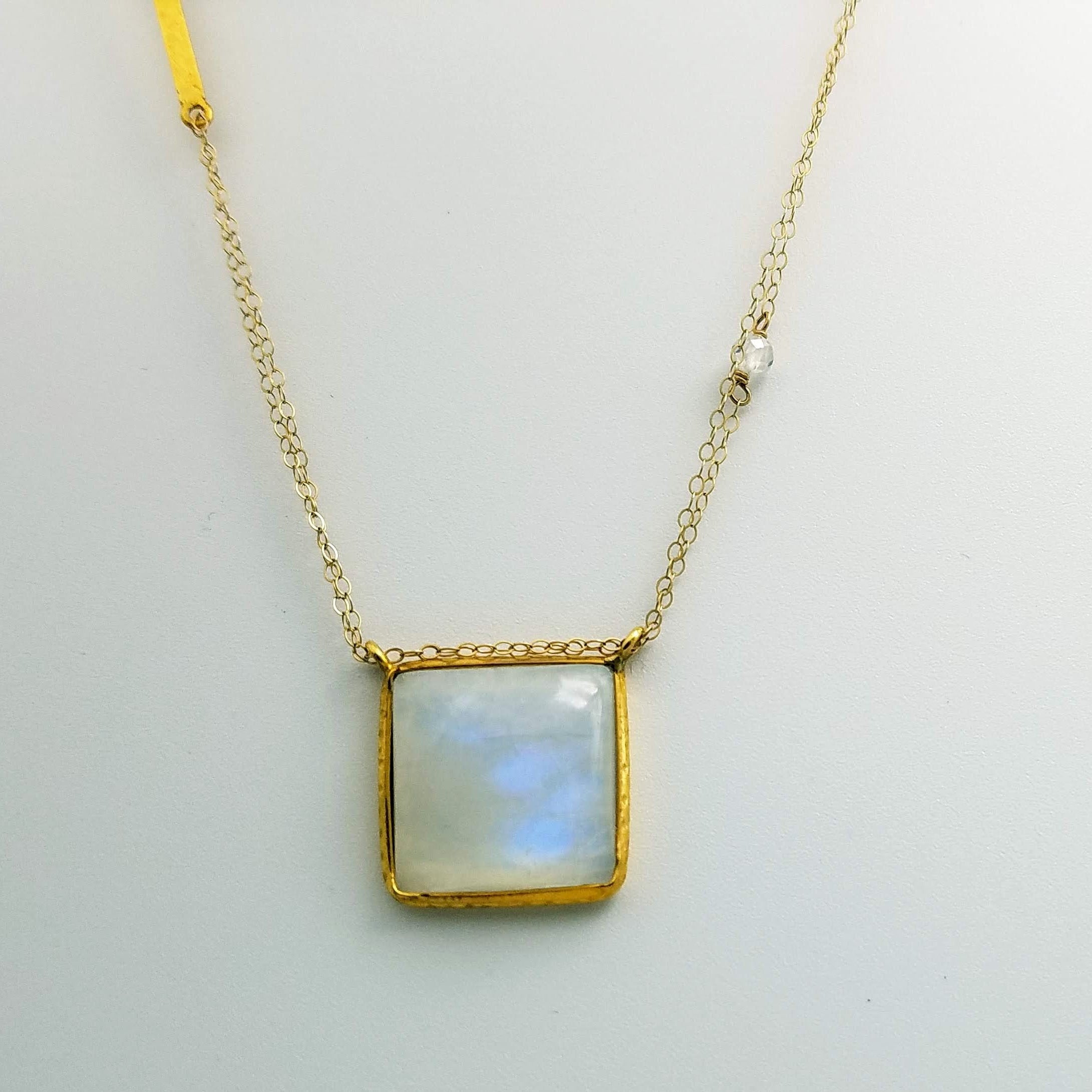 SQUARE CAB MOONSTONE GOLD  NECKLACE SONIA TONKIN