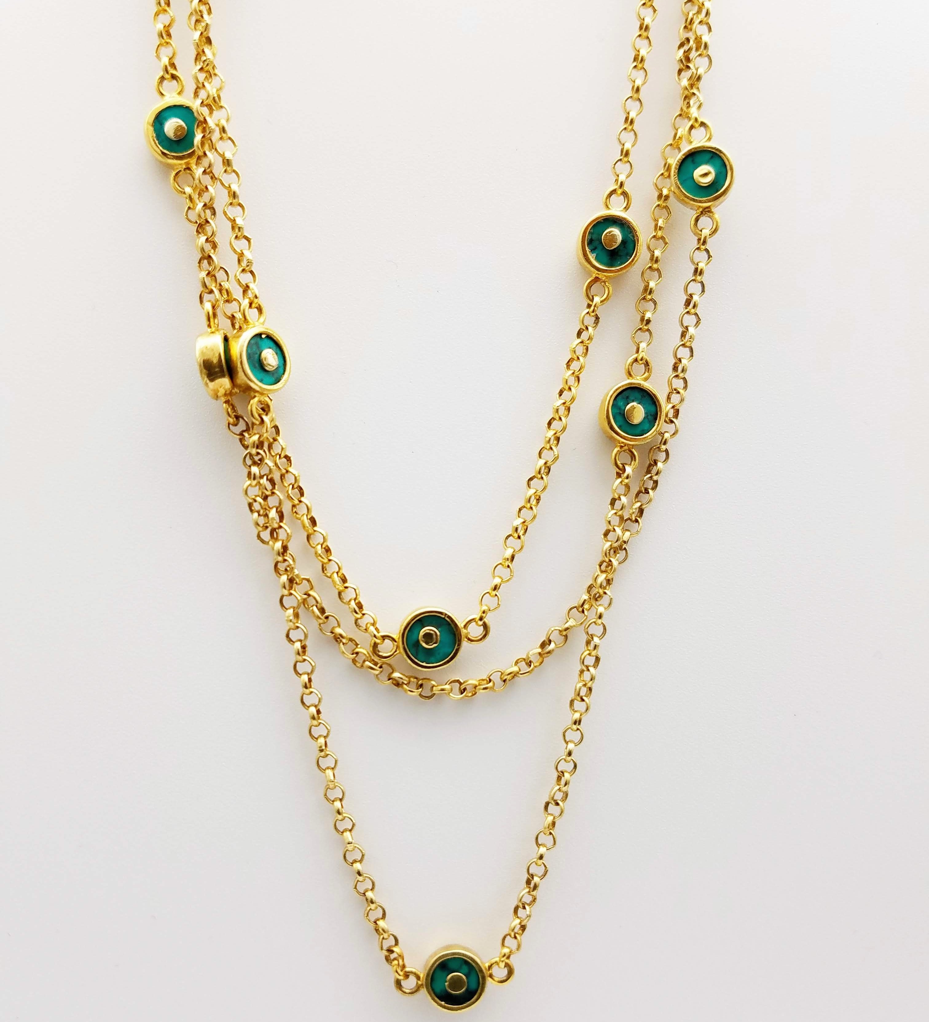 TURQUOISE SIGNATURE GOLD NECKLACE SONIA TONKIN