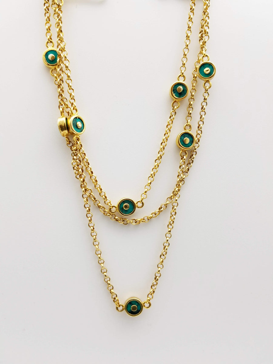 TURQUOISE SUN GOLD NECKLACE