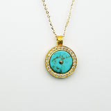 TURQUOISE PAVE DIAMONDS SIGNATURE NECKLACE