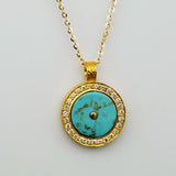 TURQUOISE PAVE DIAMONDS SIGNATURE NECKLACE