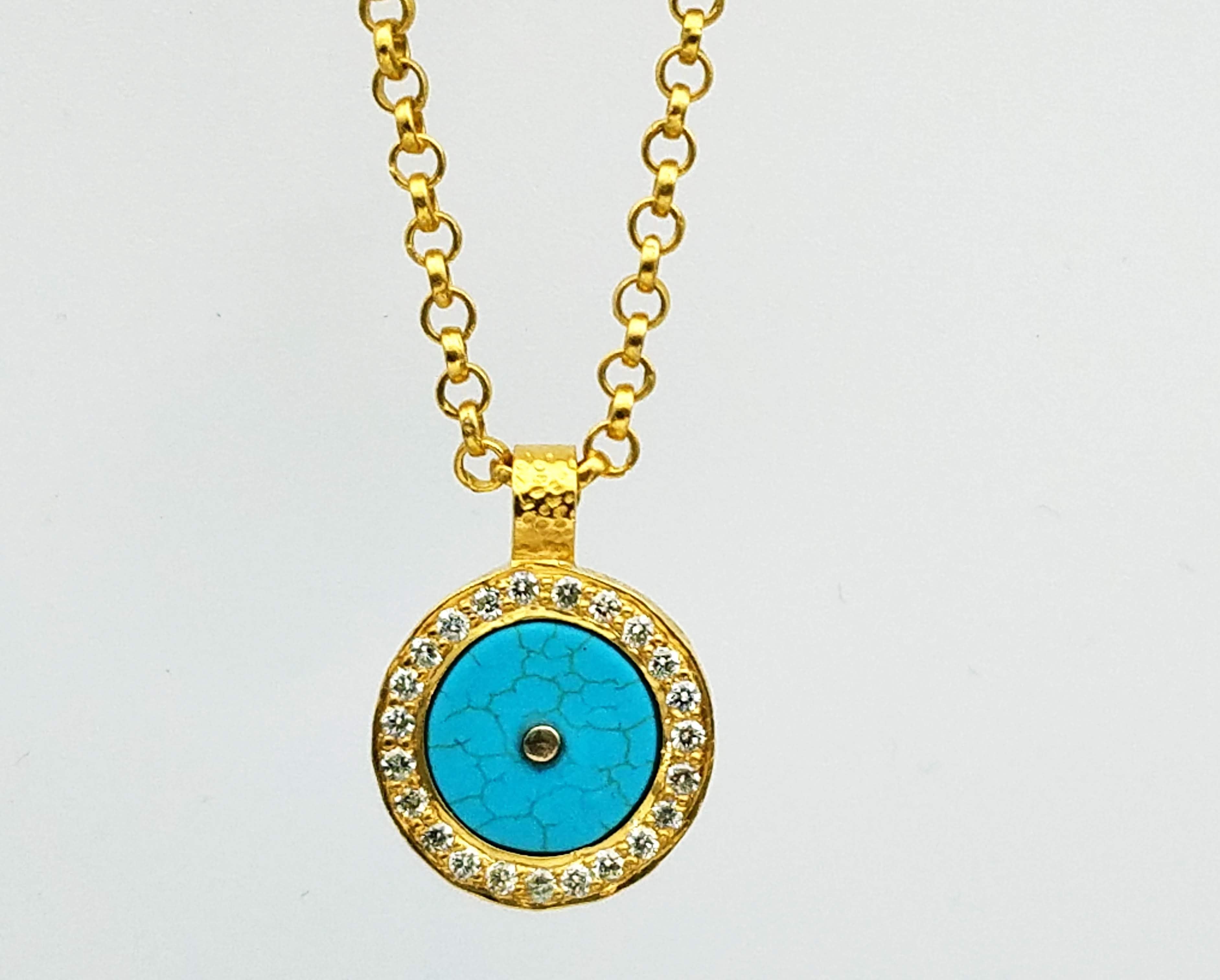 TURQUOISE DIAMOND SIGNATURE NECKLACE SONIA TONKIN