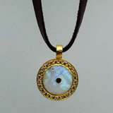 SUN ON LEATHER PAVE DIAMONDS NECKLACE