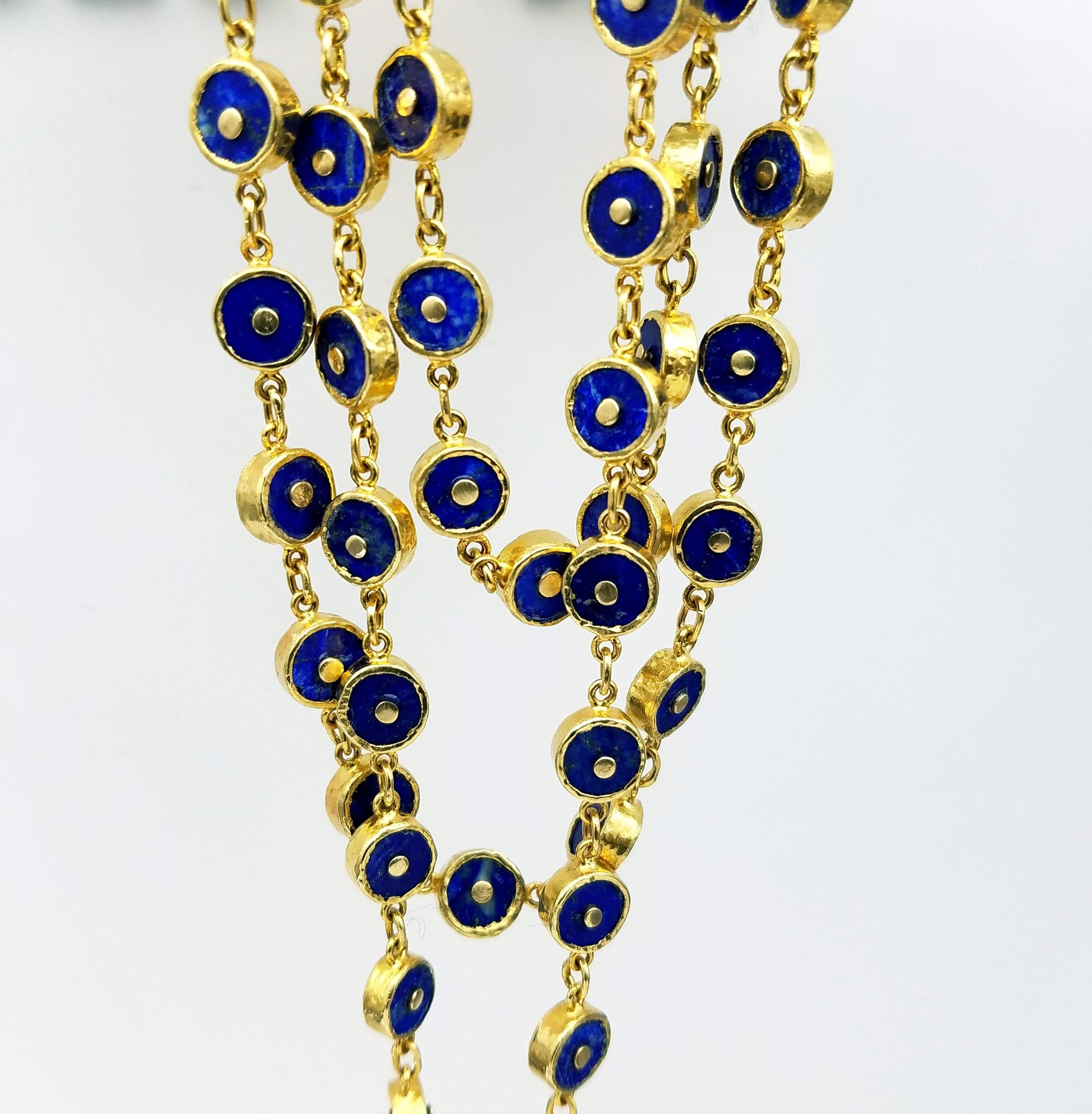 LAPIZ LAZULI SIGNATURE GOLD NECKLACE SONIA TONKIN