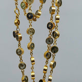 LABRADORITE GOLD SUN NECKLACE