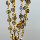 LABRADORITE GOLD SUN NECKLACE
