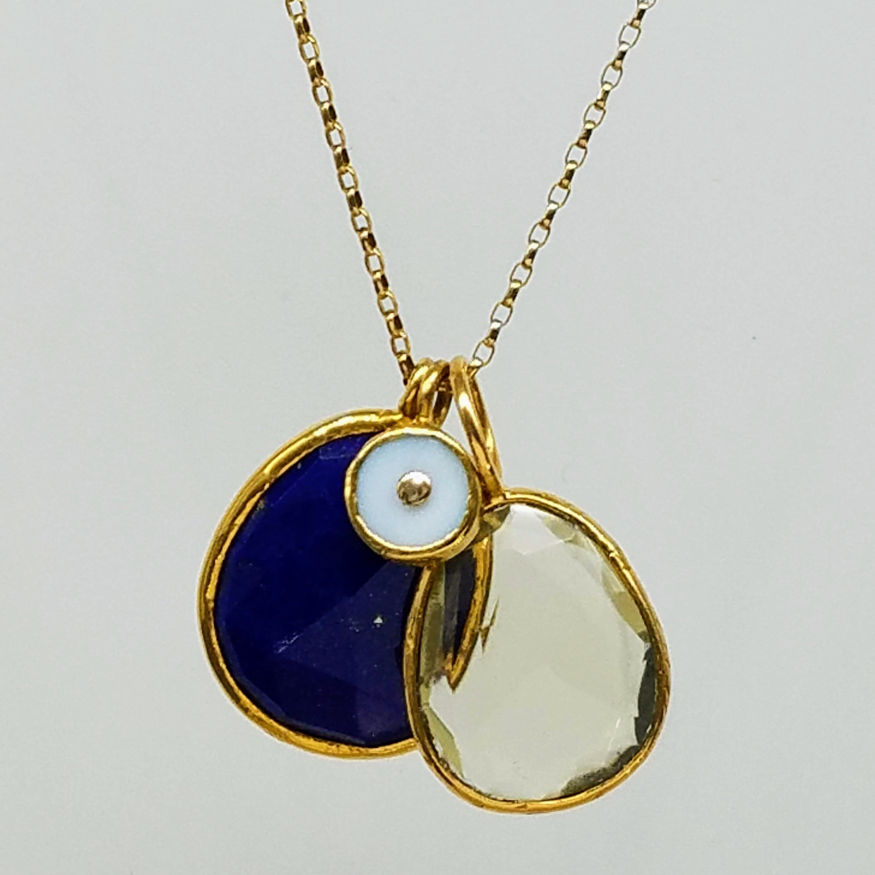 GREEN AMETHYST GOLD NECKLACE SONIA TONKIN