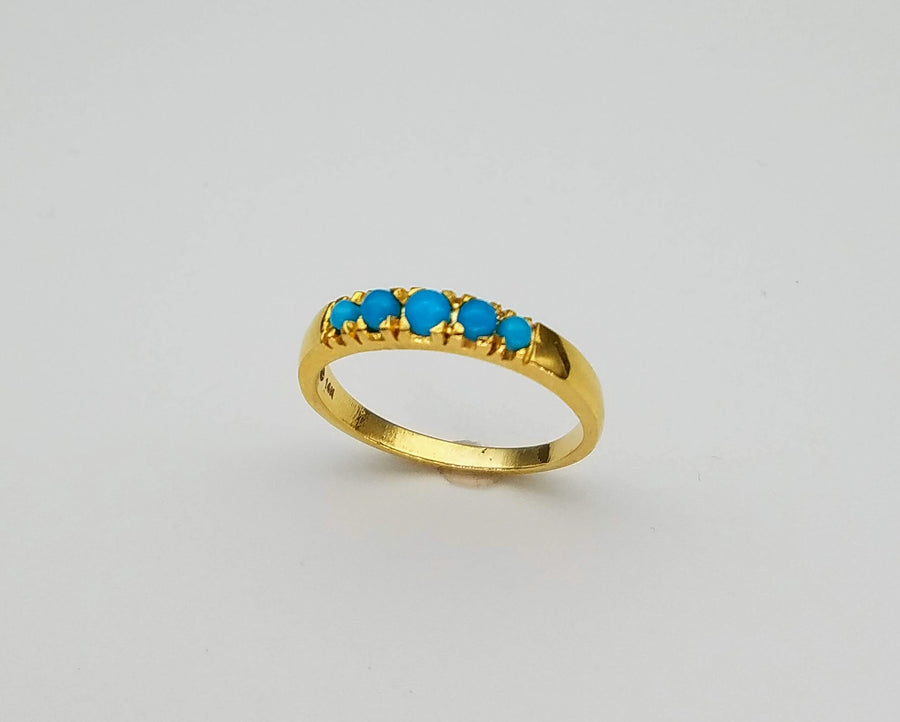 SLEEPING BEAUTY TURQUOISE 14KT GOLD RING
