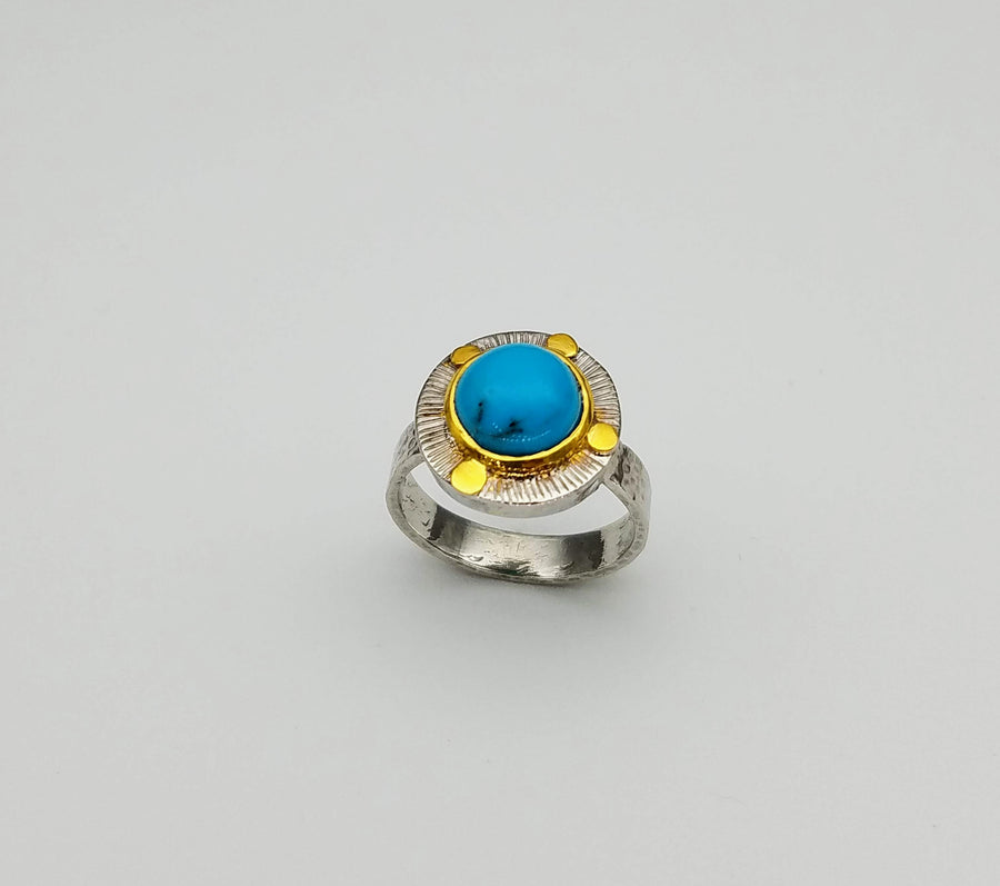 TURQUOISE GOLD DOTS RING
