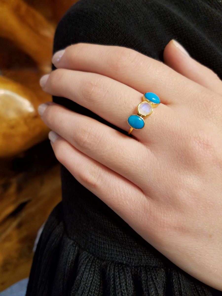 TURQUOISE MOONSTONE RING