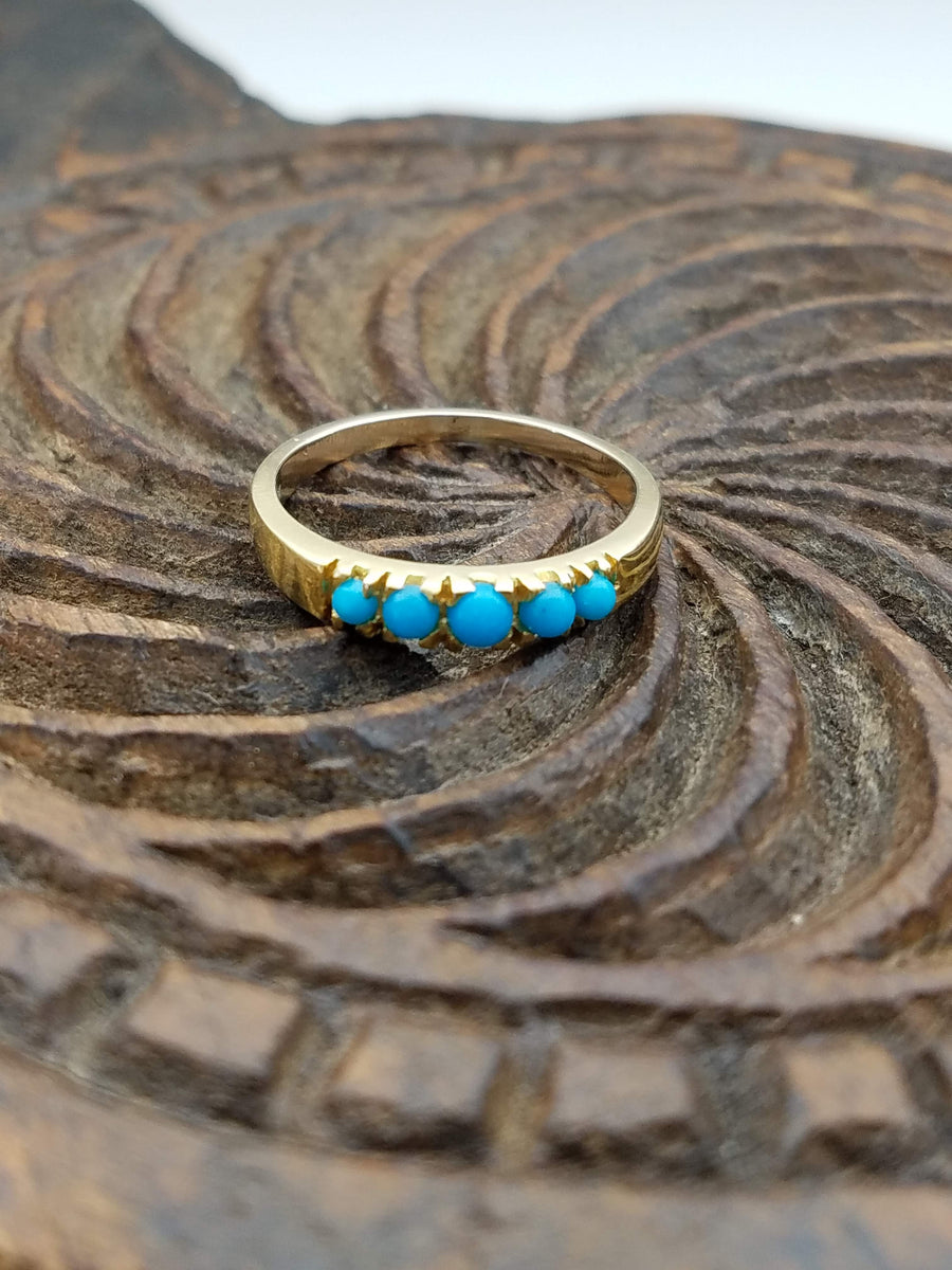 SLEEPING BEAUTY TURQUOISE 14KT GOLD RING