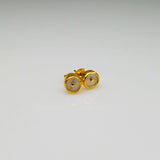 MOONSTONE SUN GOLD POST EARRINGS