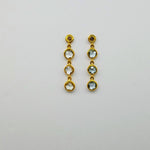 AQUAMARINE DIAMONDS GOLD EARRINGS