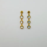 AQUAMARINE DIAMONDS GOLD EARRINGS