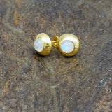 MOONSTONE GOLD POST EARRINGS
