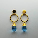 BLUE TOPAZ GOLD EARRINGS SONIA TONKIN