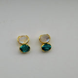 MOONSTONE APATITE GOLD EARRINGS