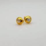MOONSTONE GOLD POST EARRINGS