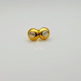 MOONSTONE GOLD POST EARRINGS