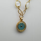 AQUAMARINE SUN DIAMONDS MOONSTONE GOLD NECKLACE SONIA TONKIN