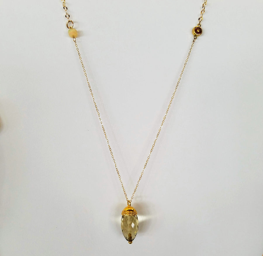 CITRINE GOLD NECKLACE