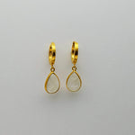 MINI HOOPS MOONSTONE GOLD  EARRINGS SONIA TONKIN