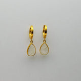 MINI HOOPS MOONSTONE GOLD  EARRINGS SONIA TONKIN