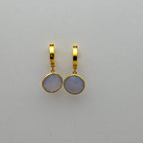 GREEN ONYX/MOONSTONE MINI HOOPS EARRINGS