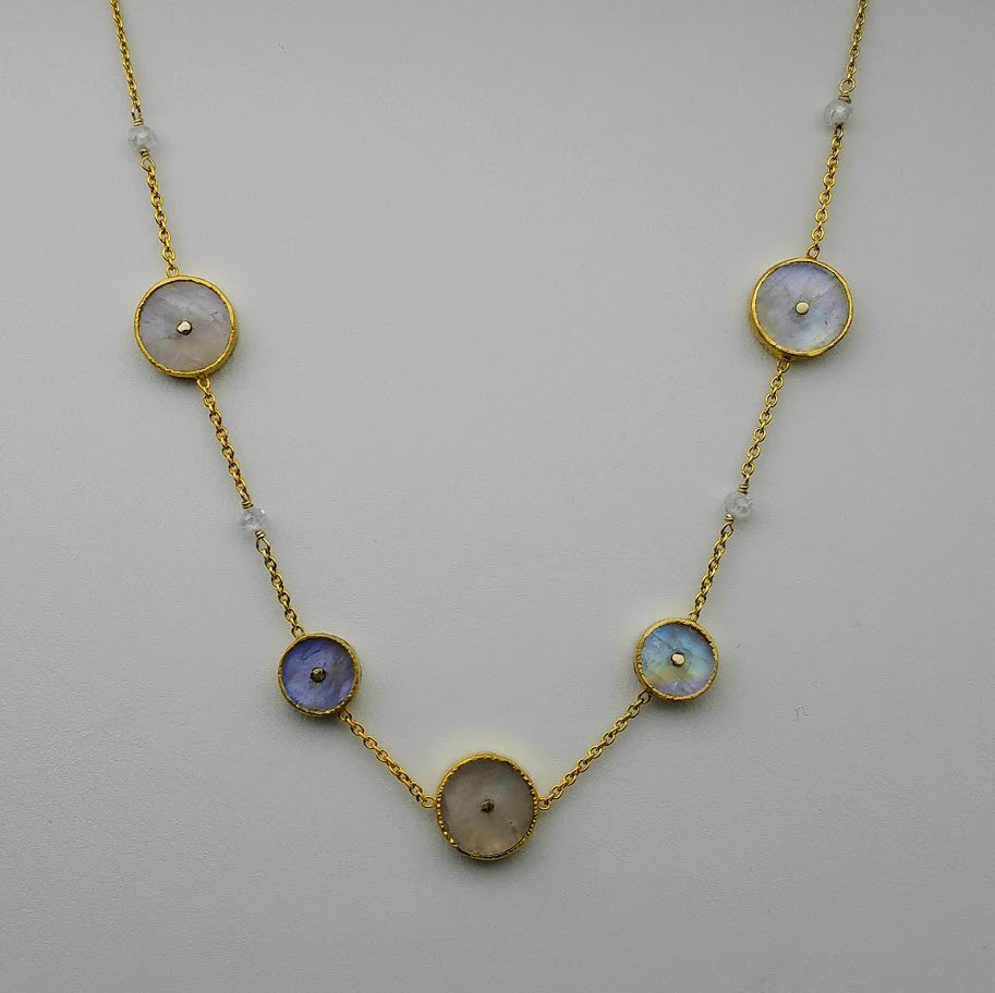 SUN CHOKER MOONSTONE  GOLD NECKLACE SONIA TONKIN