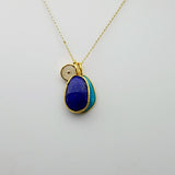 LAPIS TURQUOISE TRIO GOLD NECKLACE