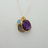 GREY MOON AMETHYST GOLD NECKLACE