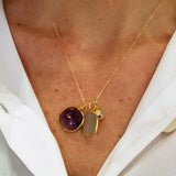 GREY MOON AMETHYST GOLD NECKLACE