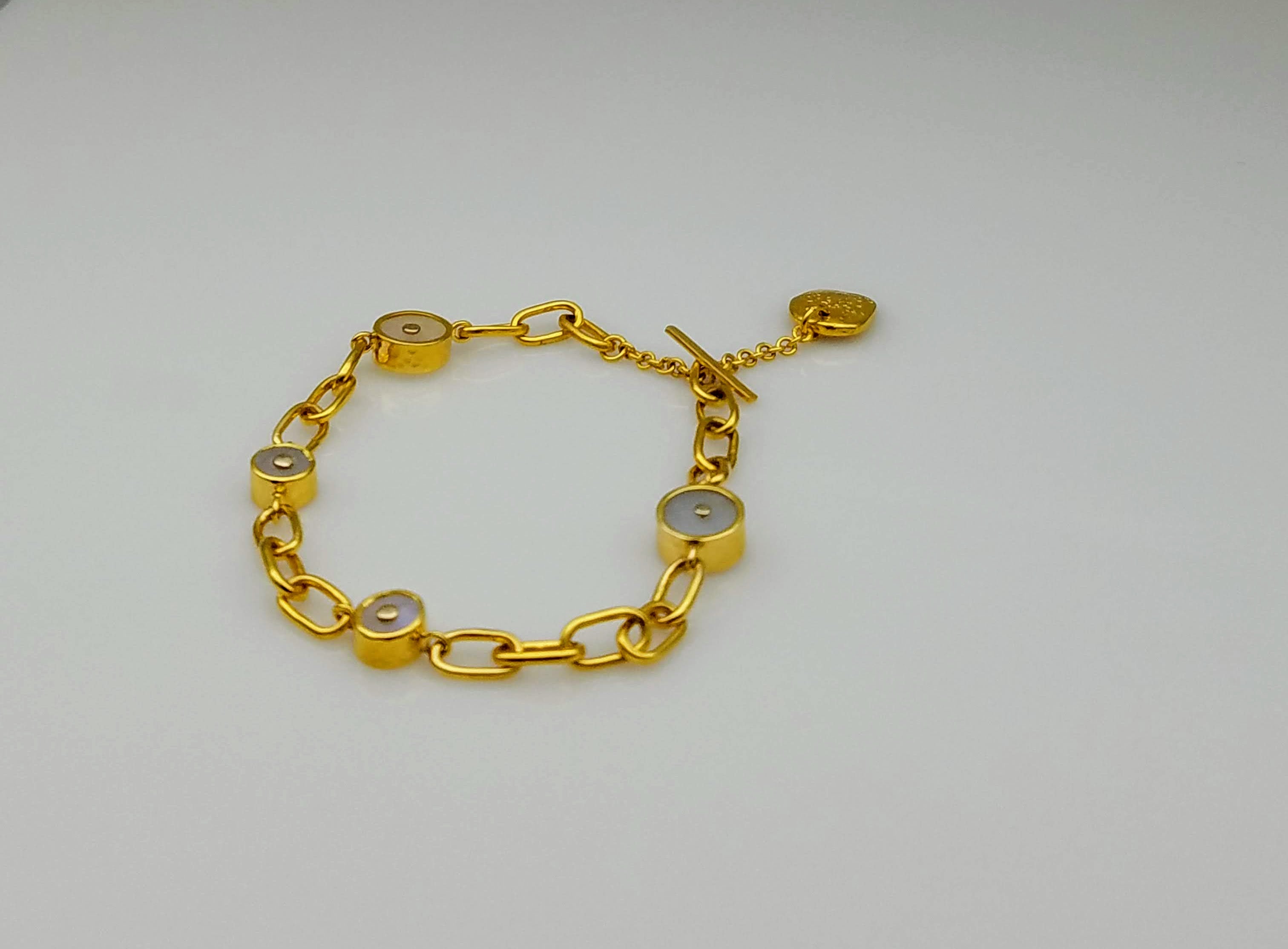 GOLD LINKS MOONSTONE SUN BRACELET SONIA TONKIN