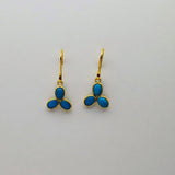 TRIANGLE TURQUOISE GOLD EARRINGS