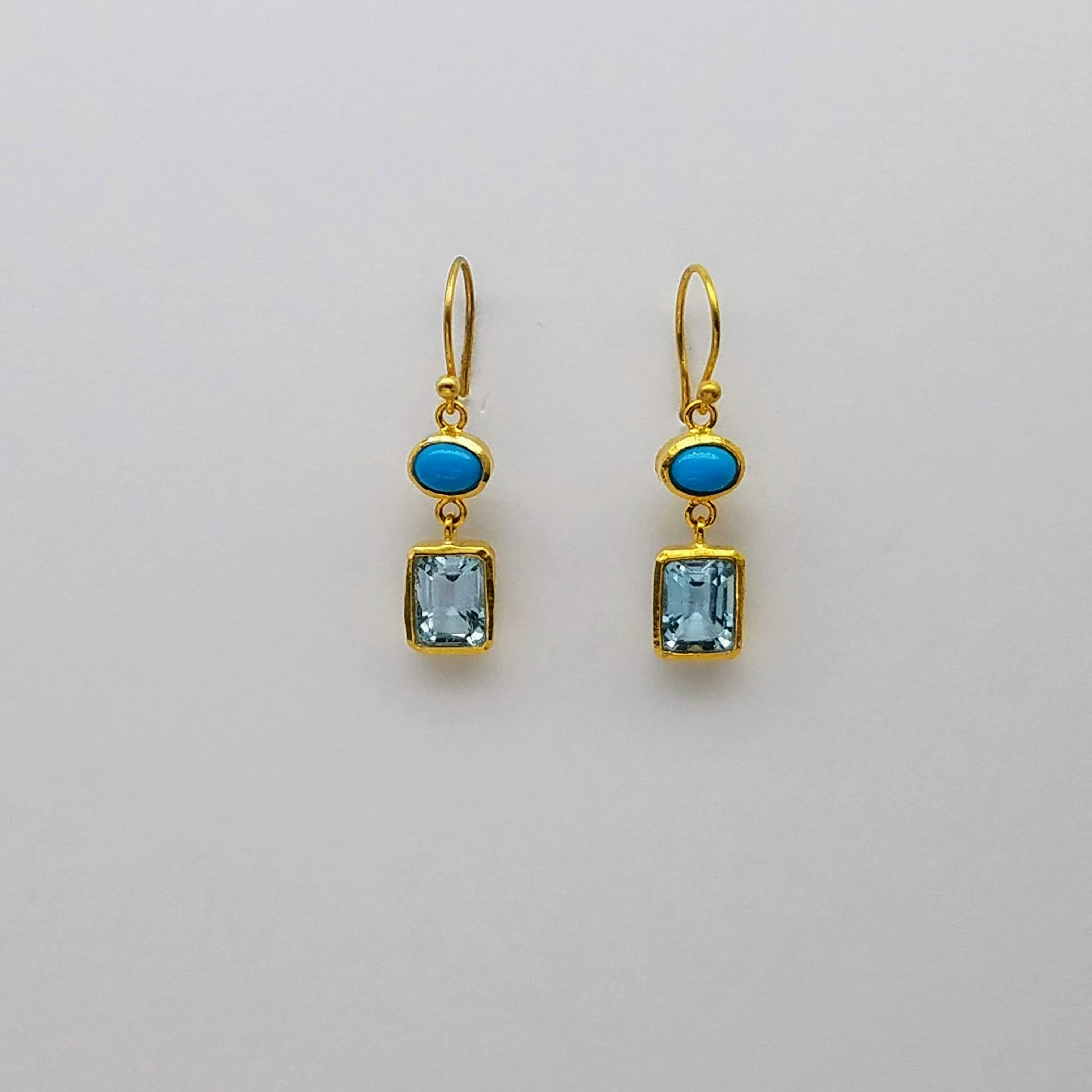 SLEEPING BEAUTY BLUE TOPAZ EARRINGS SONIA TONKIN