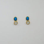 SLEEPING BEAUTY TURQUOISE MOONSTONE GOLD EARRINGS SONIA TONKIN